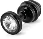Diogol Anni - bordázott anál plug - fekete - (3cm)
