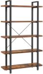 VASAGLE Könyvespolc, 5 szintes stabil tároló állvány, barna és fekete (LLS55BXV1) - bontour