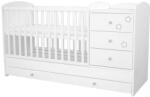 TIMBA Félix kombiágy 3fiókos 60*120-as Fehér/Csillagos