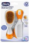 Chicco 65690 fésű+kefe NARANCS természetes sörte