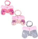 yo kesztyű RED-0111G 16cm lány 1ujjas bélelt flitteres