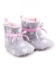 yo csizma OBO-0186G 0-6 hó szürke-rózsaszín, szívecskés