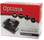 Optima Lyukasztó OPTIMA H-20 2 lyukú fém 20 lap fekete (22161) - fotoland