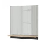 Vicco Marelle fürdőszobai tükör polccal, fehér/tölgy, 60x67 cm