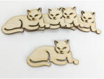  Natúr fa - Fekvő cica 4x8cm 5db/csomag - papelito