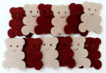  Filcfigura macik, mini 12db/cs, kb. 3cm (23226)