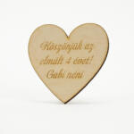  Natúr fa - Egyedi feliratos szív 3 soros - papelito