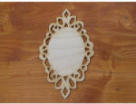  Natúr fa - Ovál tábla csipkés kerettel 11x18, 5cm - papelito