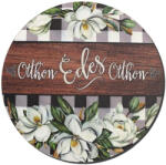  Nyomtatott fa tábla koszorú közép - Édes otthon magnólia 14, 8 - koszorú díszítéséhez