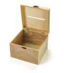  Natúr fa kocka lakodalmi persely - esküvői és kerti parti dekorációhoz