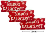  Nyomtatott dekorkarton - Karácsonyi szalag tábla havas - piros 3db - papelito