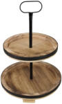  Két szintes kínáló tál fából barna 45cm