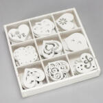  Fa fehér szívek dobozban 90db/doboz - papelito