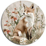  Nyomtatott fa tábla koszorú közép - Erdei állatok - róka 11, 8cm - papelito