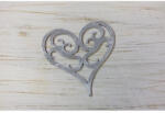  Fa vintage szív koptatott szürke 10cm - papelito