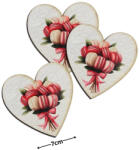  Nyomtatott dekorkarton - Szív táblák 3db/cs Macaron csokor