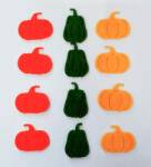 Papelito Filcfigura mini tökök vegyes színben 12db/cs, kb. 3cm 27461 - őszi dekorációhoz és koszorúhoz (27461)