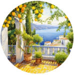  Nyomtatott fa tábla koszorú közép - Capri 11, 8cm - papelito