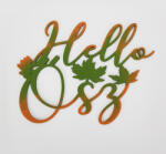  Natúr fa - Hello Ősz felirat díszes 20cm festett - papelito