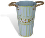  Bordázott bádog váza kék 15x25cm