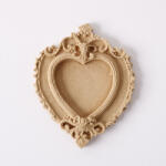 Papelito Hőre lágyuló fa díszítőelem - Képkeret, szív 6*5cm 43361 - koszorúhoz és asztaldíszhez (43361)