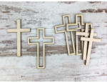 Natúr fa - Dupla kereszt 6db/csomag - papelito
