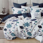 idealisotthon 7 részes kétoldalas ágyneműhuzat - kék-fehér virágok (IO-SY-BL-BL-07-04)