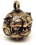 R. M. ékszer Sárgaréz medál kínai kutya fej csengő 2, 5x3cm (000440)