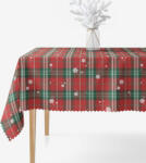 Goldea teflonbevonatú asztlaterítő - piros kockás hópelyhekkel 120 x 140 cm