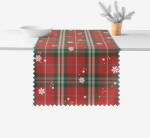 Goldea teflonbevonatú asztali futó - piros kockás hópelyhekkel 50x180 cm