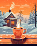 Alkotásutca Téli kávé - Számfestő készlet kereten 40x50
