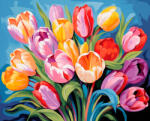 Alkotásutca Színes tulipán csokor - Számfestő készlet kereten 40x50