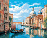 Alkotásutca Velencei gondola - Számfestő készlet kereten 40x50