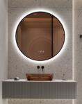  Oglindă LED Touch Premium, Dezaburire, Rama Negra, 3 Tipuri Lumină 70 cm (LS 181 70 bk)