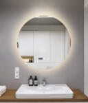 Smack Oglindă Baie LED și Dezaburire Elit's Premium cu Senzor Touch, Lumina Rece, Caldă și Neutră, 90 cm, lumina ambientala spate (LS J170-90)