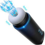 Leopard - fel-le mozgó, szívó-vibráló maszturbátor (fekete)