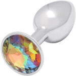 Sunfo - fém anál plug sárga kővel (ezüst) - velvetplay