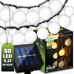 Lumileds Napelemes kerti girland, napelemes lámpák, 50 db LED izzó, dekoratív gömb, 9 m, 3000 K, SOLIX LUMILED