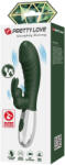 Pretty Love Vibrátor, Pretty Love, Naugthy Bunny, 6-10 cm, zöld, g-pontos, nyuszis csiklóizgatóval, 30 funkciós, szilikon