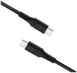 FIXED Cablu de incarcare si de date din silicon FIXED, conectori USB-C/USB-C, suport PD, 1, 2 m, USB 2.0, 60 W (Negru) (FIXDLS-CC12-BK)