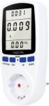 LogiLink Priza inteligenta Logilink EM0003, Schuko x 1, conectare prin Schuko tata, 16 A, afisaj energie, putere, tarif cost, baterie incorporata, Alb (EM0003)