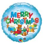 Qualatex Merry Christmas - Karácsonyi Ajándékok Fólia Lufi, 46 cm