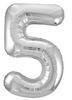  5-ös Ezüst Számos Super Shape Fólia Lufi, 86 cm