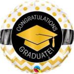  18 inch-es Graduate Gold Chevron Dots Ballagási Fólia Lufi