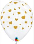 Qualatex 11 inch-es Random Hearts-a-Rnd DMC Gold Lufi