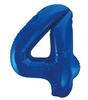  4-es Kék Számos Super Shape Fólia Lufi, 86 cm