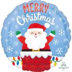 Anagram Santa in Chimney Karácsonyi Héliumos Fólia Lufi, 46 cm
