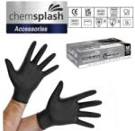 Chemsplash egyszerhasználatos púdermentes nitril kesztyű (100db) (CHS-4098-BLACK-L) - munkavedelem
