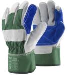  Marhabőr kesztyű A minőség tenyerén dupla réteg TOP COW DOUBLE-A, zöld/fehér/kék, 10 (TOP_COW_DOUBLE-A-10)