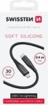 SWISSTEN Cablu De Date Elvetian Silicon Moi Usb-c / Lightning 0, 4 M Negru (71506517)